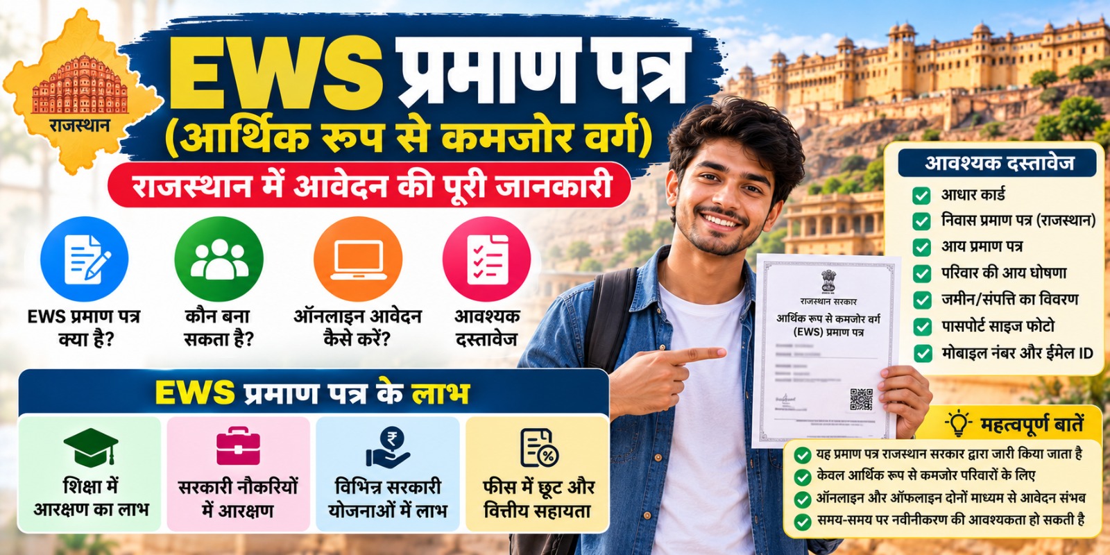 EWS Certificate in Rajasthan 2026: Apply Online, Income Limit, Documents and Validity