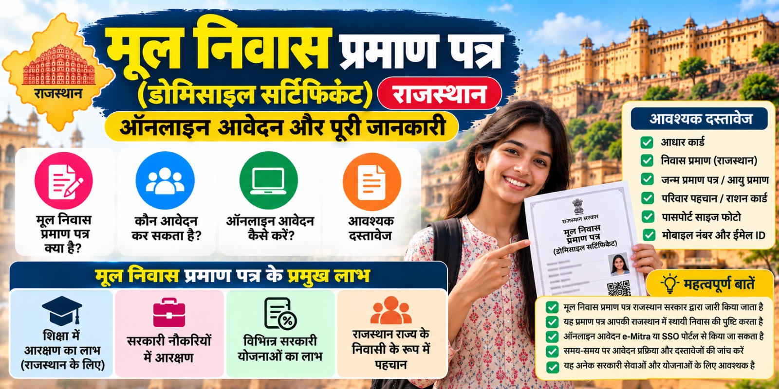 Mool Niwas (Domicile) Certificate in Rajasthan 2026: How to Apply, Documents Required and New Auto-Issue Plan